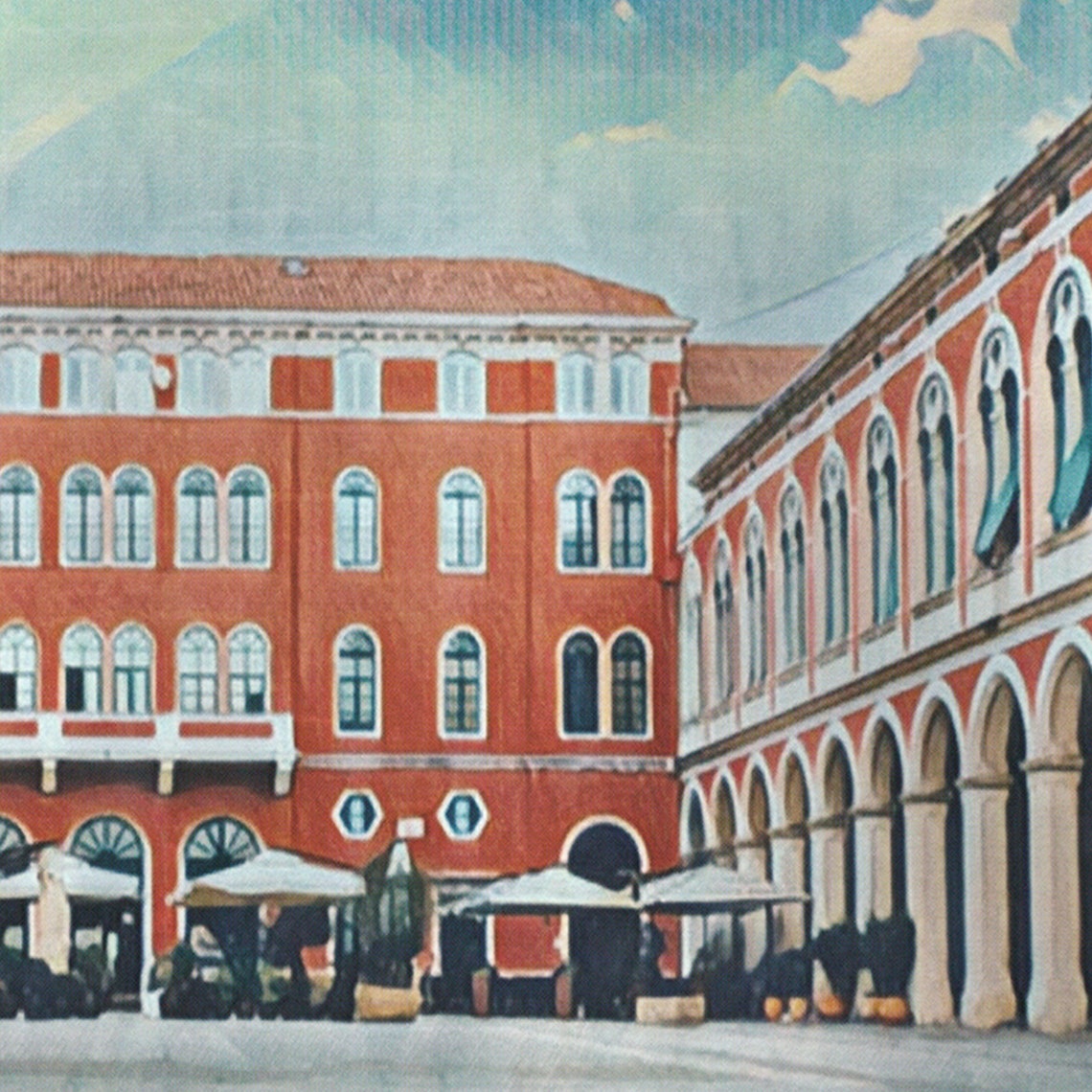Split Croatia Old Town Square Red Facades Adriatic Travel Poster - Image 4