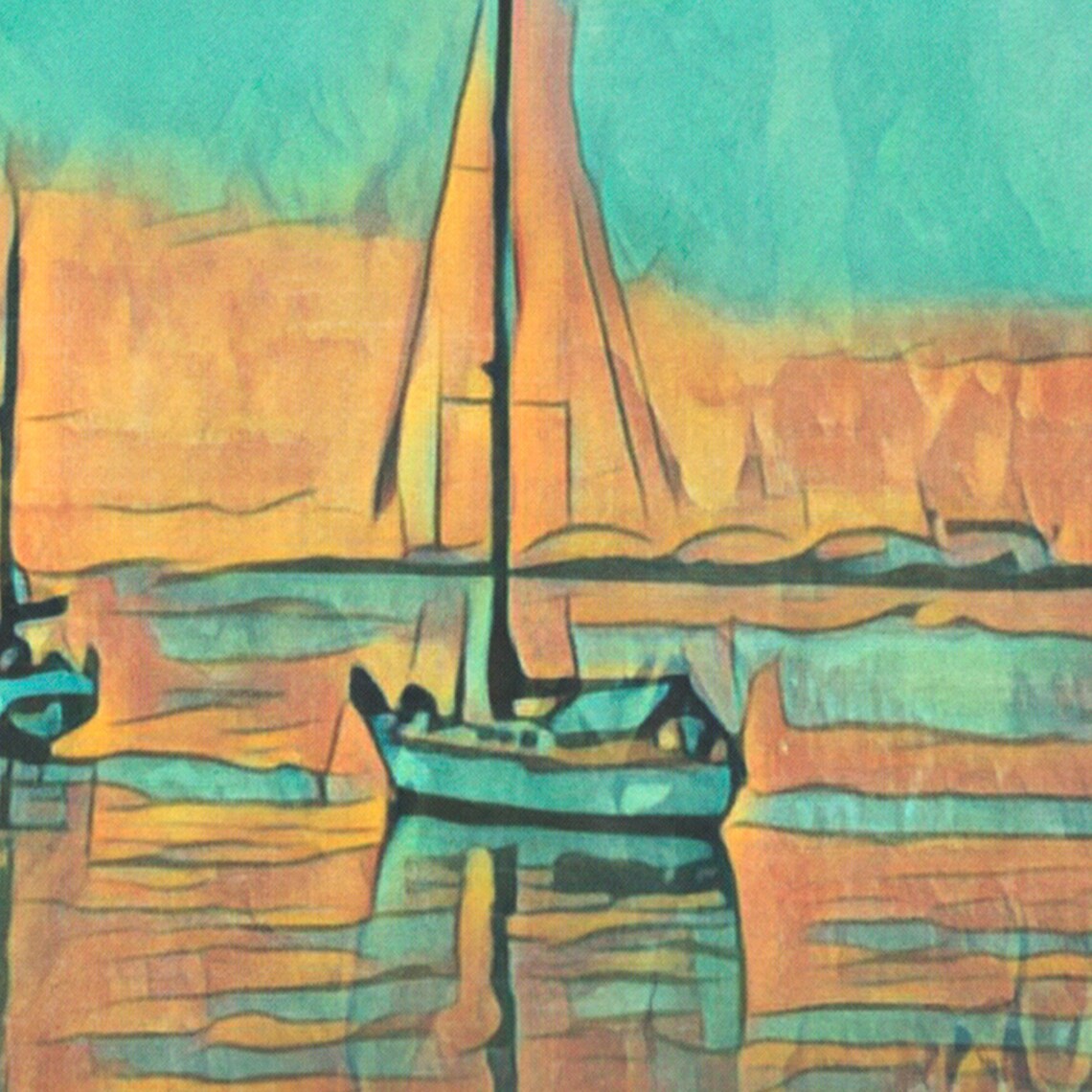 San Diego Sailboats Sunset Bay California Golden Hour Travel Poster - Image 4