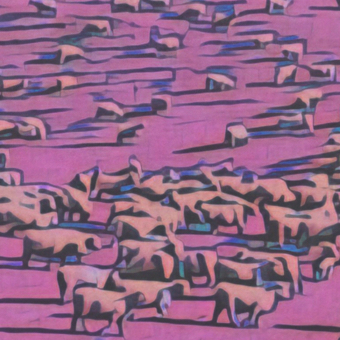 Rotorua New Zealand Retro Travel Poster Sheep Pasture Sunset Art - Image 4