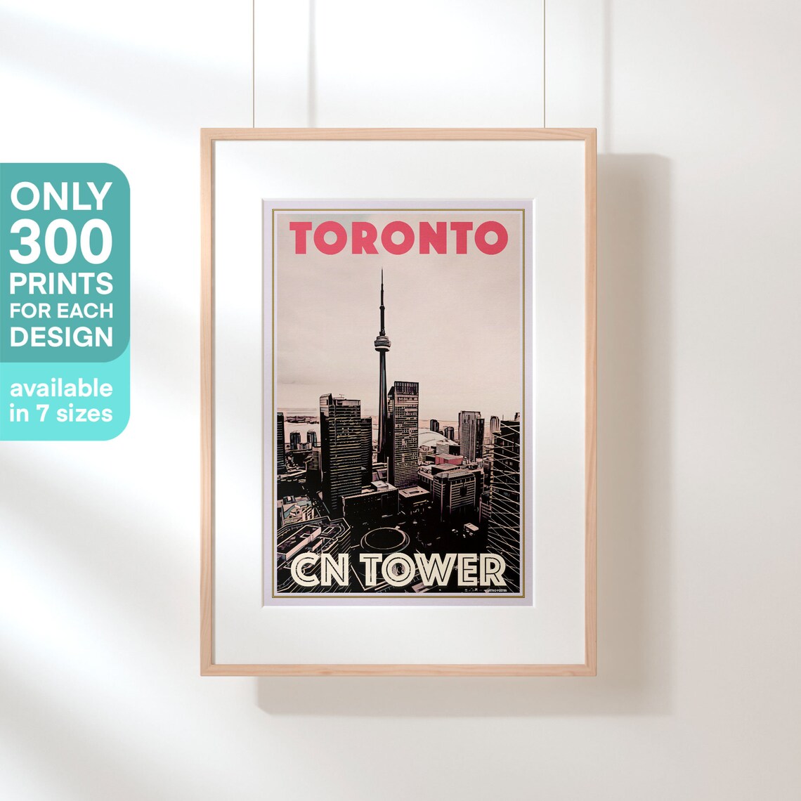 Toronto CN Tower Downtown Skyline Landmark Vintage Travel Poster - Image 3