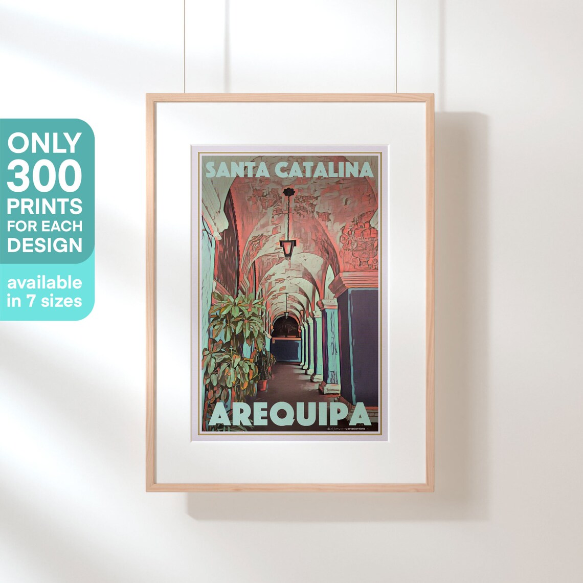 Santa Catalina Monastery Courtyard Arequipa Peru Vintage Travel Poster - Image 3