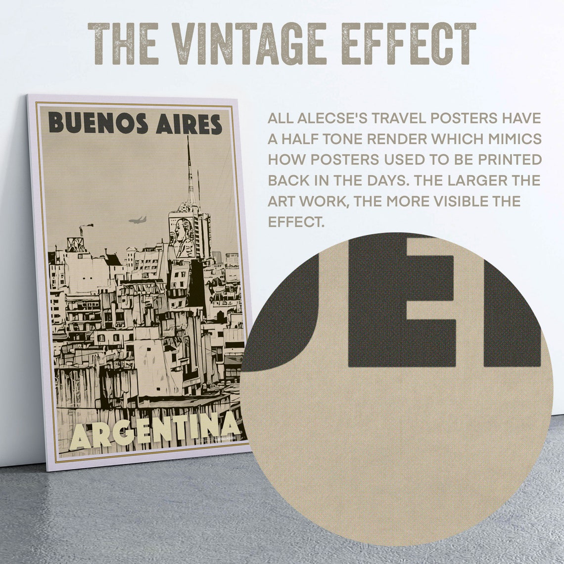 Buenos Aires Argentina Ink Sketch City Skyline Vintage Travel Poster - Image 3