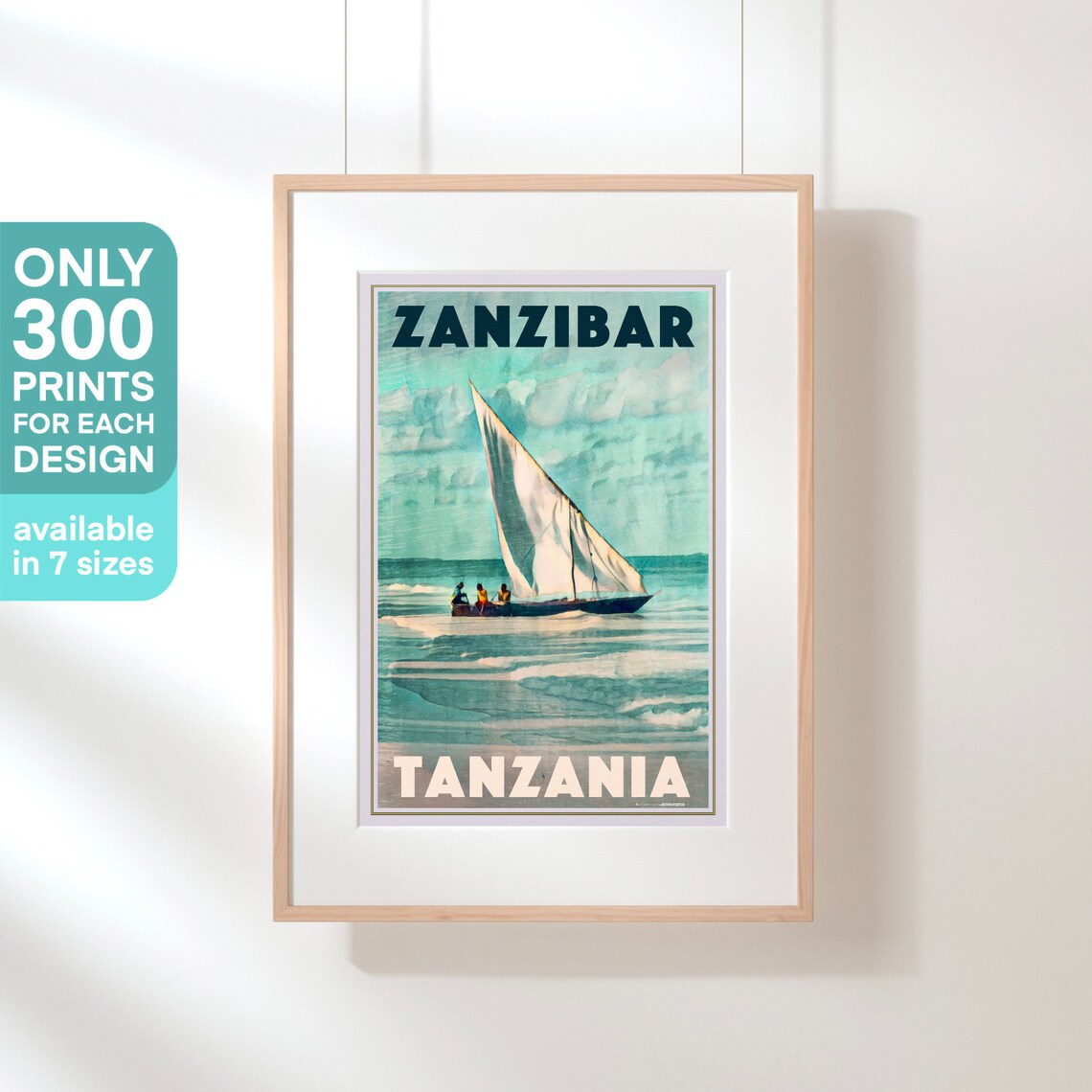 Zanzibar Tanzania Dhow Sailboat Fishermen Sunset Ocean Travel Poster - Image 3