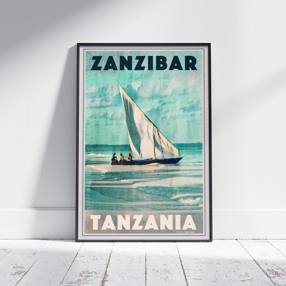 Zanzibar Travel Poster Limited Edition Art Alecses Vintage Tanzania Print