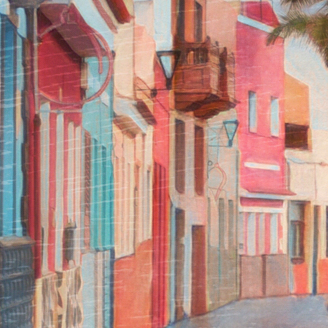 Tenerife Canarias Palm Lined Colonial Street Vintage Travel Poster - Image 4