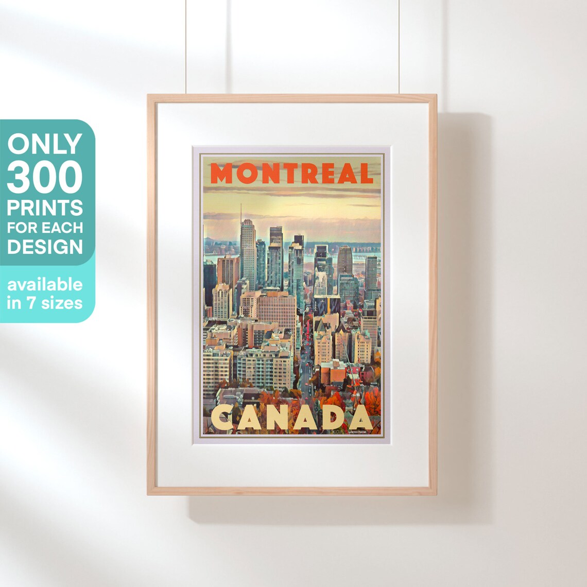Montreal Canada Skyline at Sunset Vintage Retro Travel Poster - Image 3