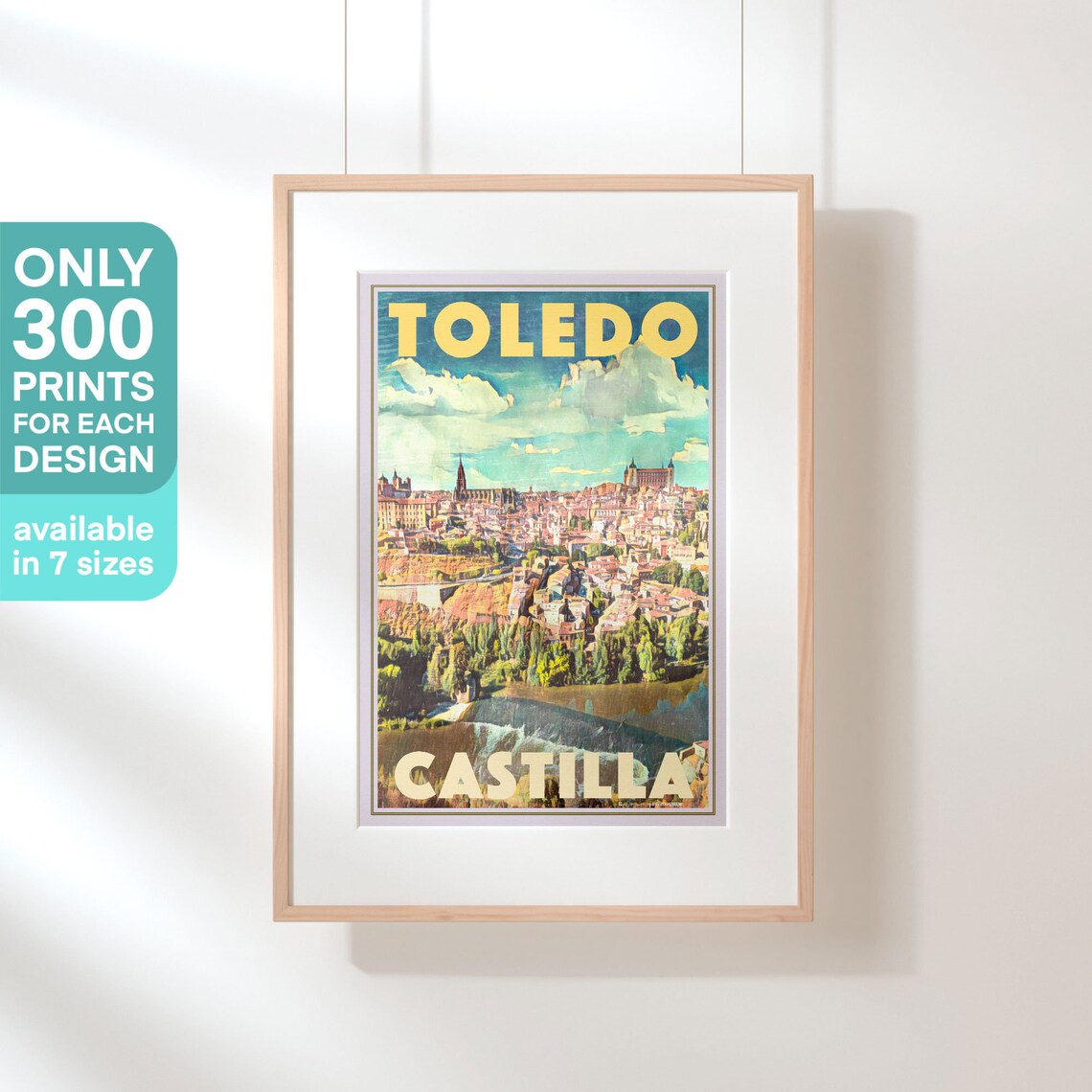 Toledo Spain Vintage Travel Poster Castilla Medieval Skyline Art - Image 3