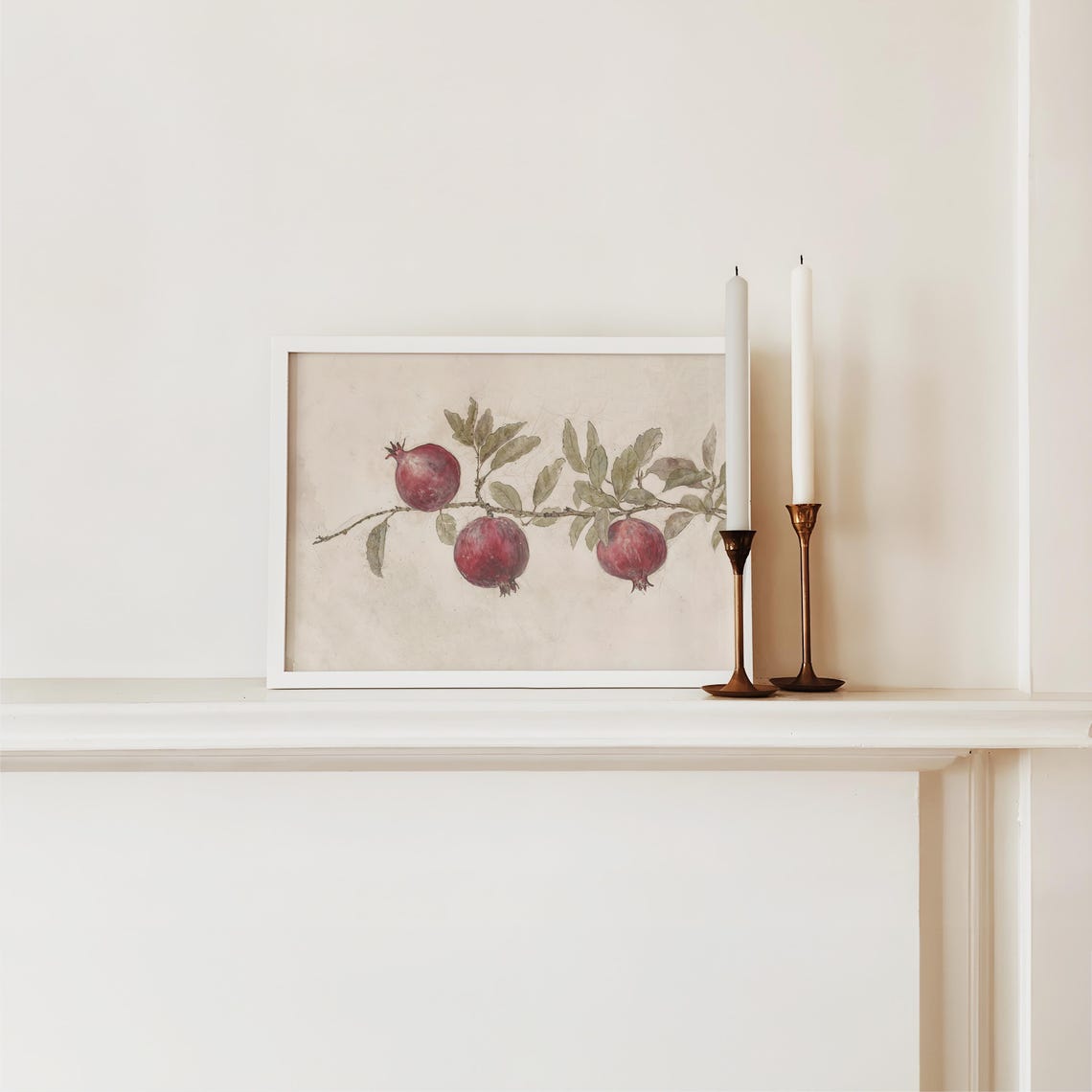 Pomegranate Branch Vintage Botanical Fruit Holiday Decor Poster - Image 2
