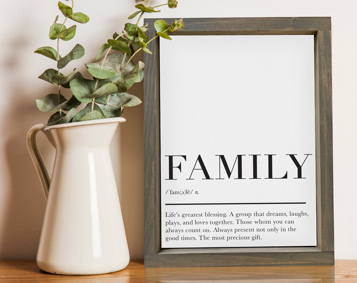 Family Definition Dictionary Style Farmhouse Wood Framed Wall Art