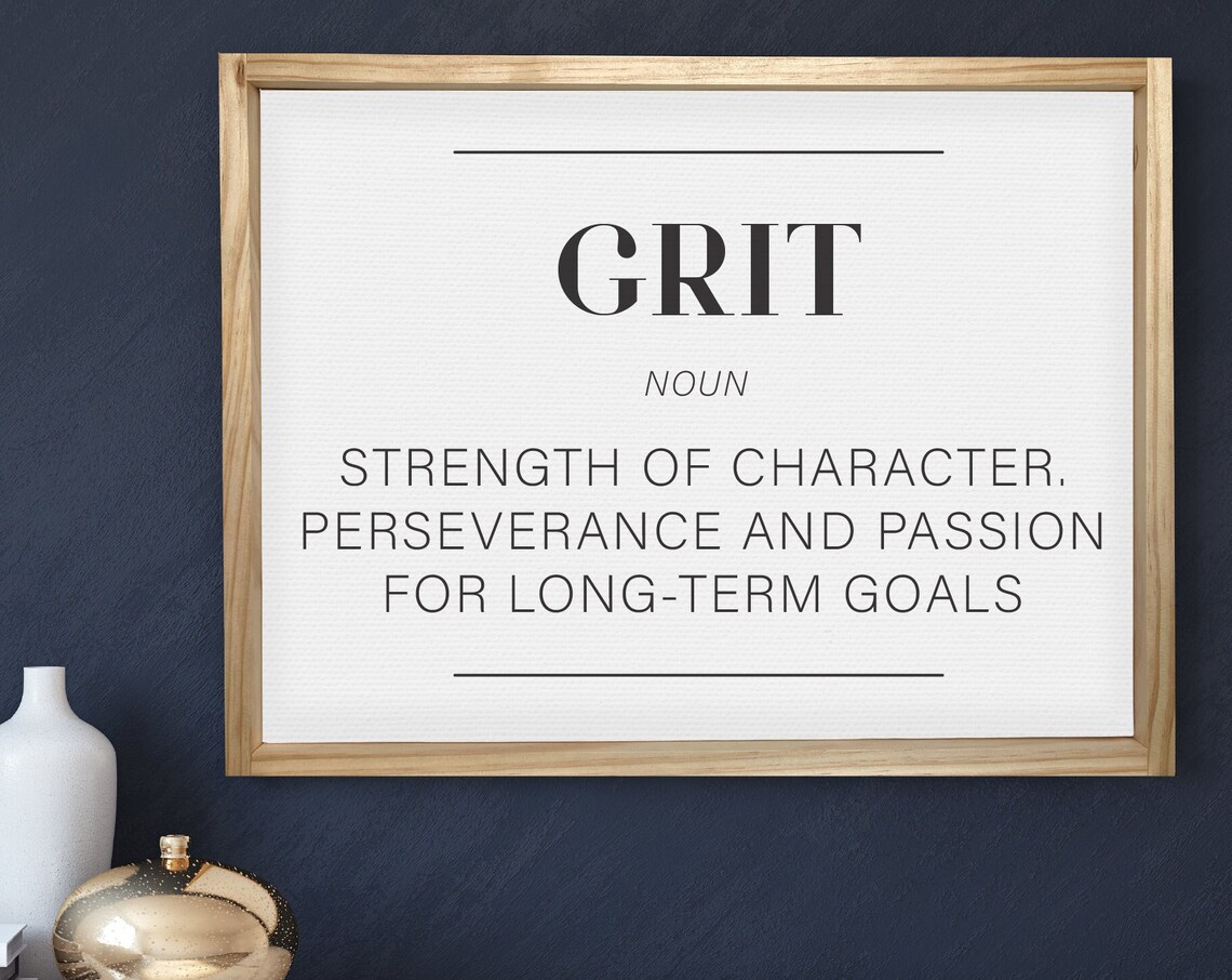 The Definition Of Grit Typography Art Print, Office Decor