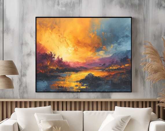 Abstract Print 6 Orange Purple Art Minimalist Wall Art Exhibition Poster