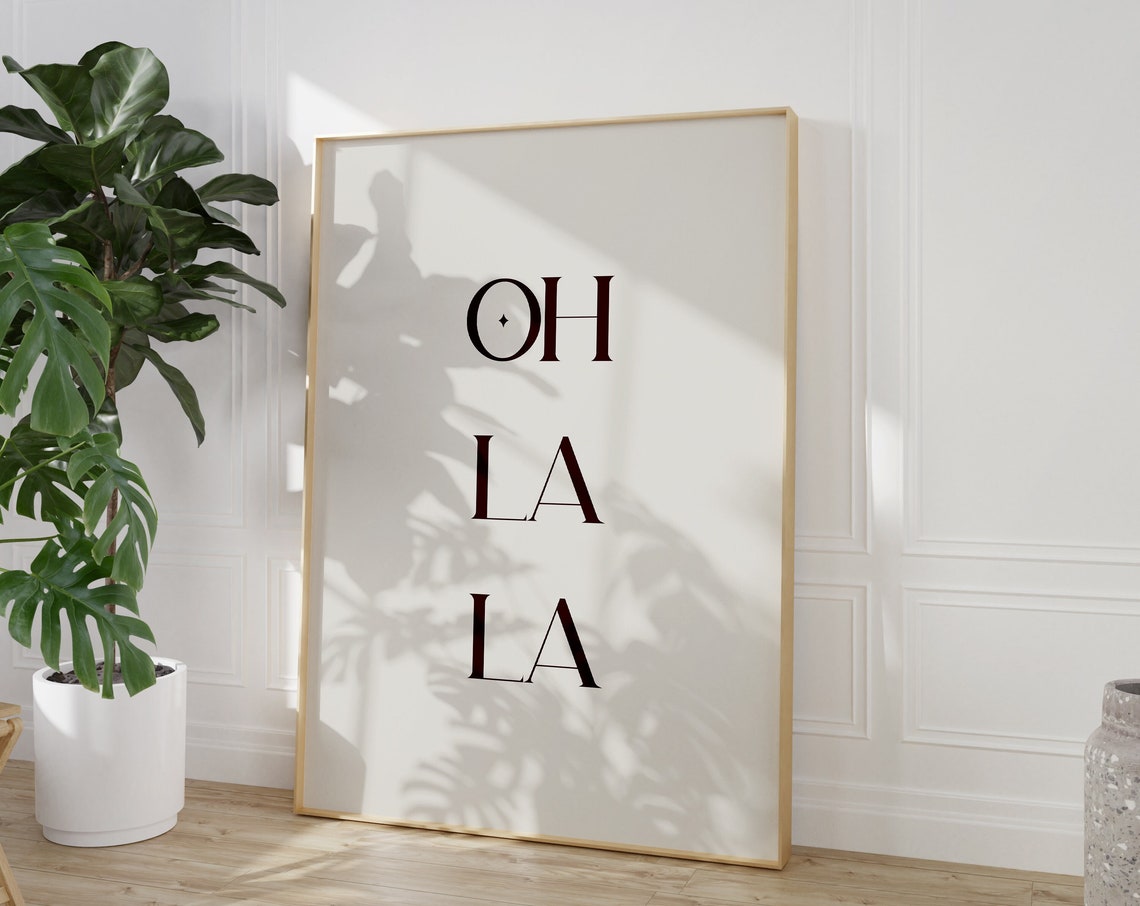 Oh La La French Quote Minimalist Typography Chic Paris Wall Poster - Image 3