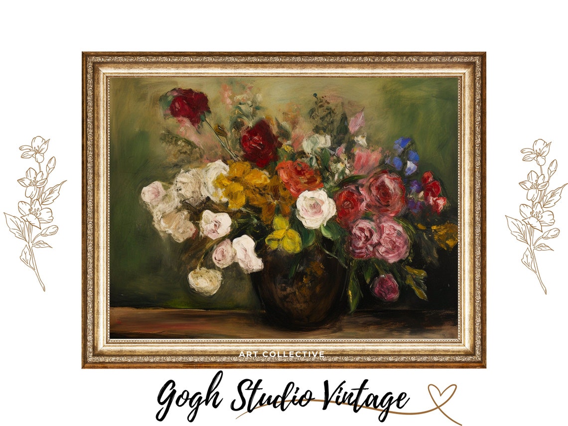 Renoir Inspired Floral Elegance Of A Captivating Still Life Impressionist Oil Frame Tv Art