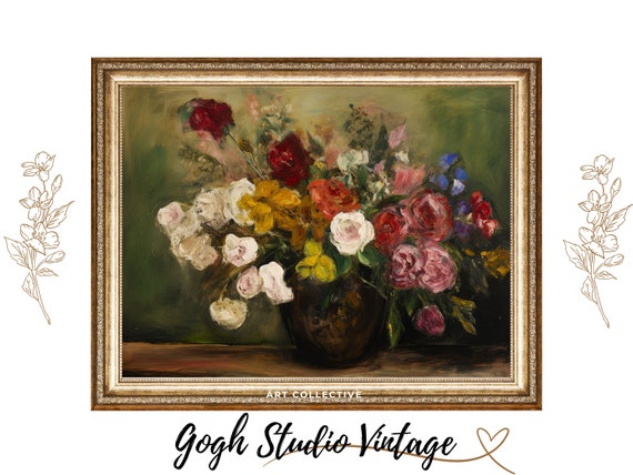 Renoir Inspired Floral Elegance Of A Captivating Still Life Impressionist Oil Frame Tv Art