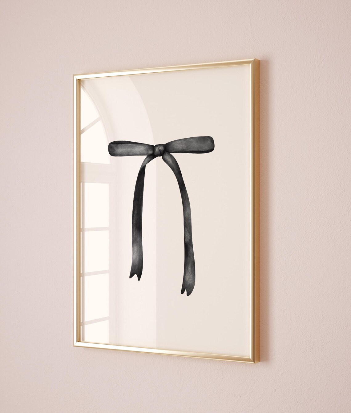 Black Bow Vintage Minimalist Nursery Art Print - Image 2