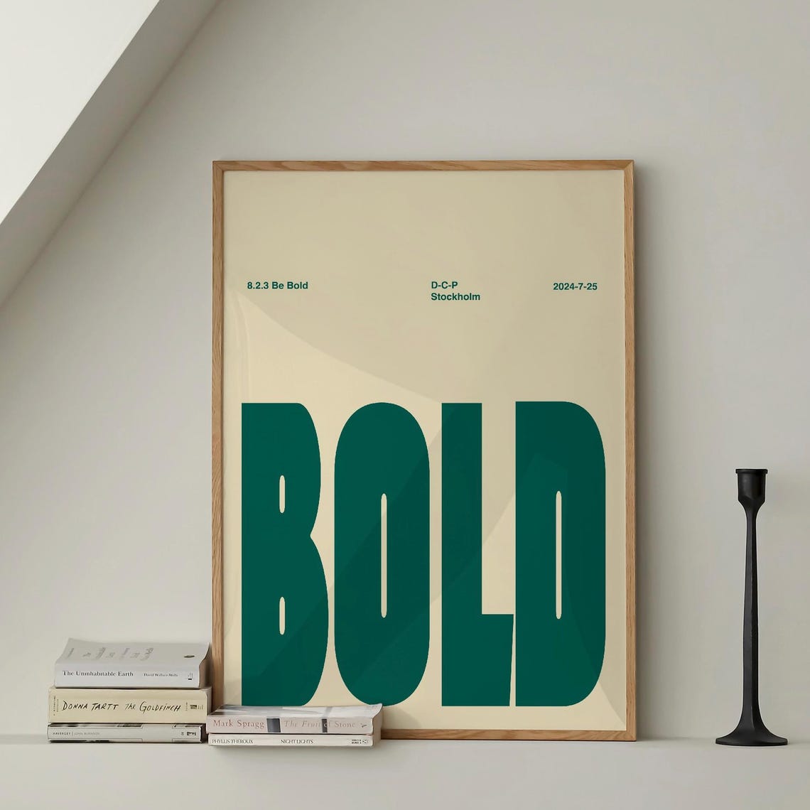 Retro Typography Poster Modern Wall Art Print Green Trendy Inspirational Quote Affirmation