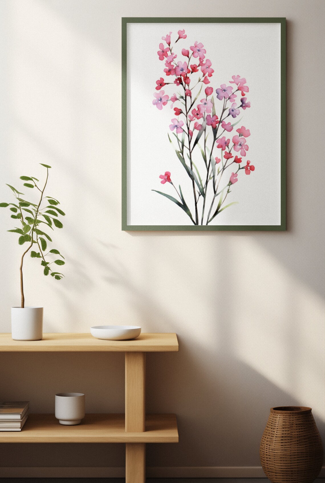 Pink Forget-Me-Not Sprays Delicate Watercolor Flower Art Poster - Image 4