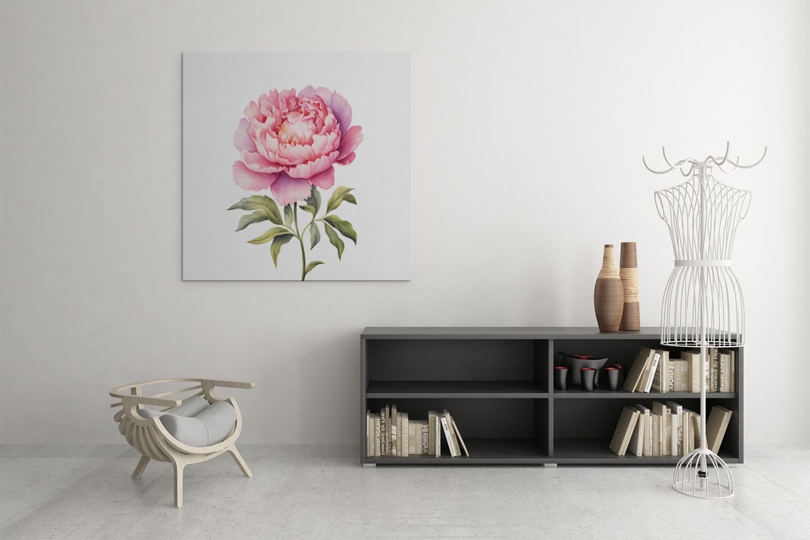 Pink Peony Full Bloom Romantic Watercolour Botanical Flower Poster - Image 7
