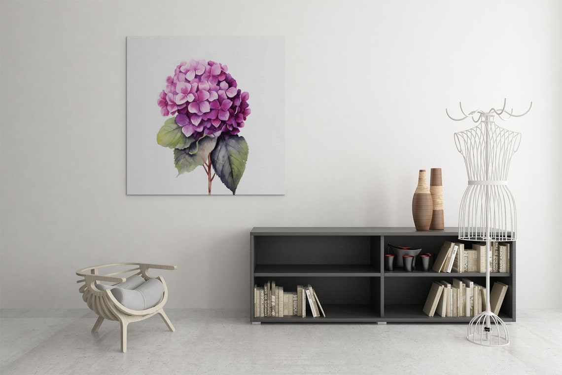 Purple Hydrangea Violet Bloom Jewel-Toned Watercolor Art Poster - Image 7