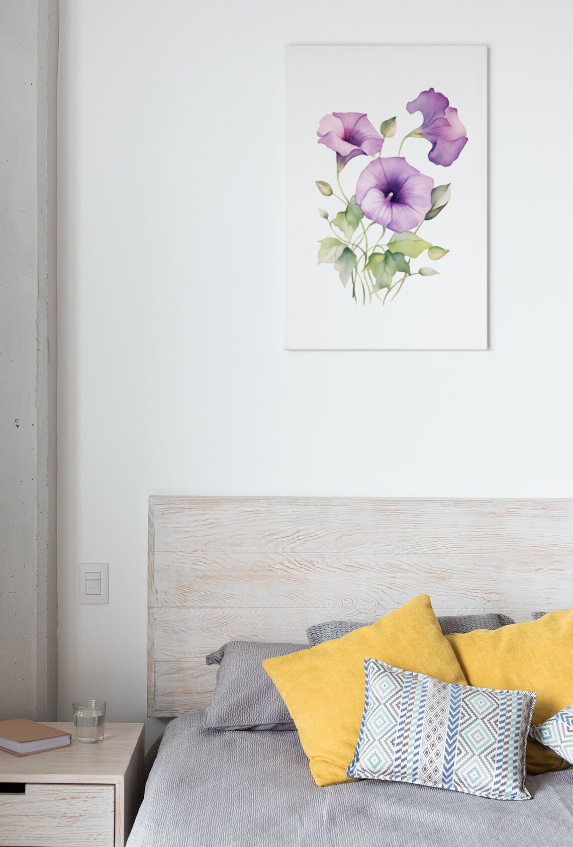 Purple Morning Glory Blooms Watercolour Botanical Flower Poster - Image 9