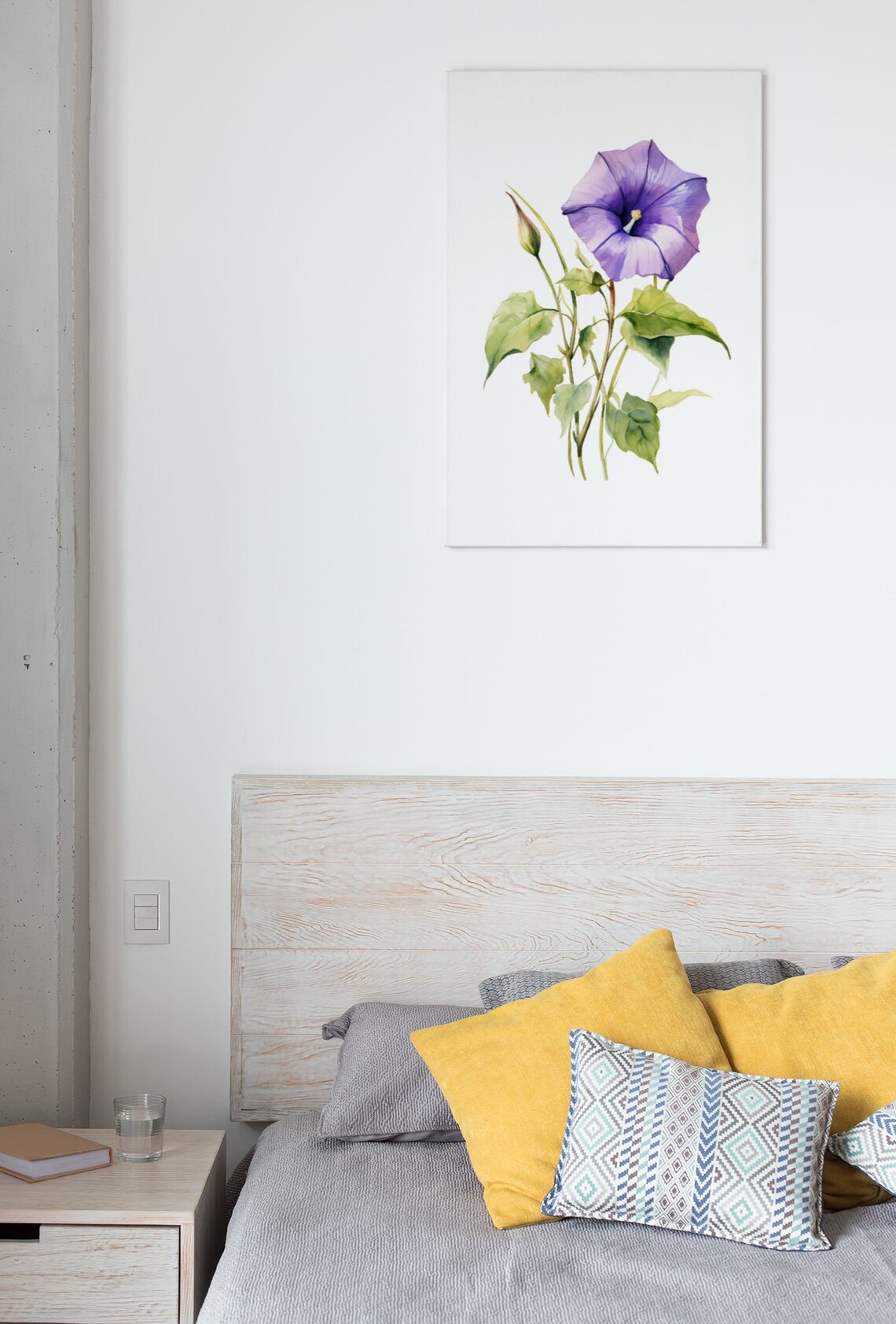 Purple Morning Glory Bloom Watercolour Botanical Flower Poster - Image 6