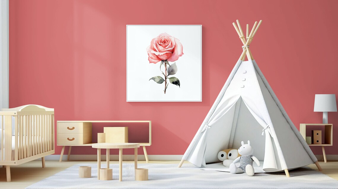 Pink Rose Watercolour Art Print, Floral Gift For Her - Image 3