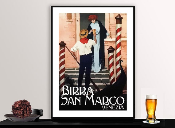 Birra San Marco Venezia Vintage Fooddrink Poster Poster Paper Or Print Gift Idea Wall Decor