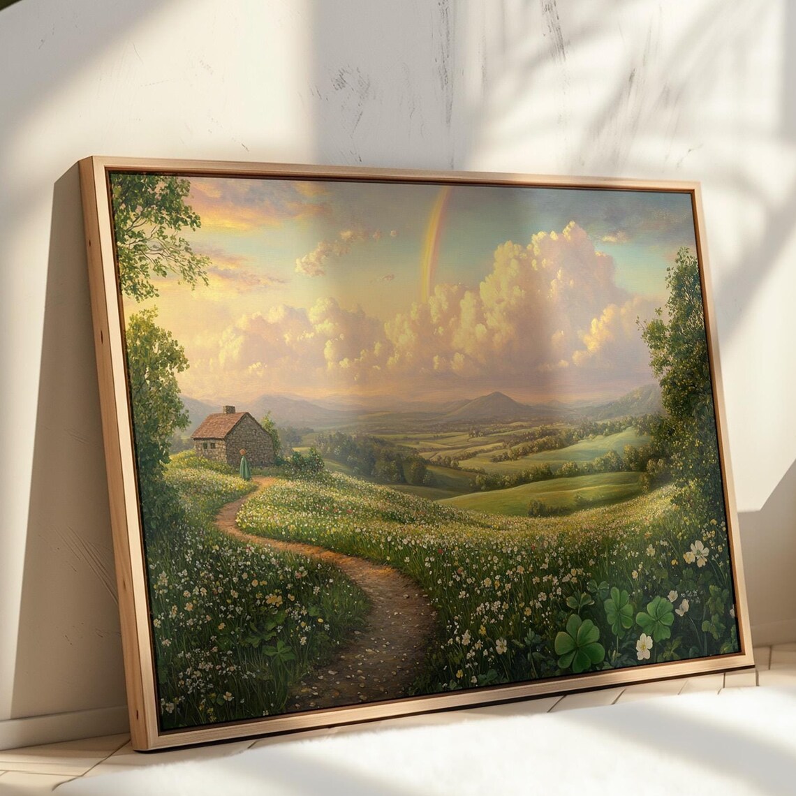 Enchanting Sunset Countryside Wall Art, Rustic Landscape