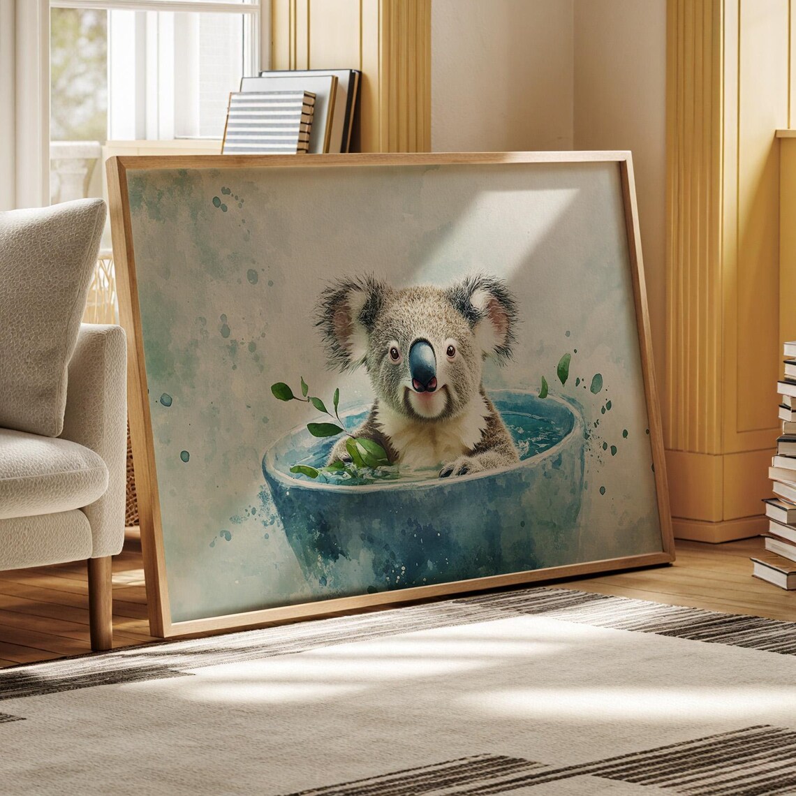 Adorable Watercolor Koala, Cute Nursery Art Print