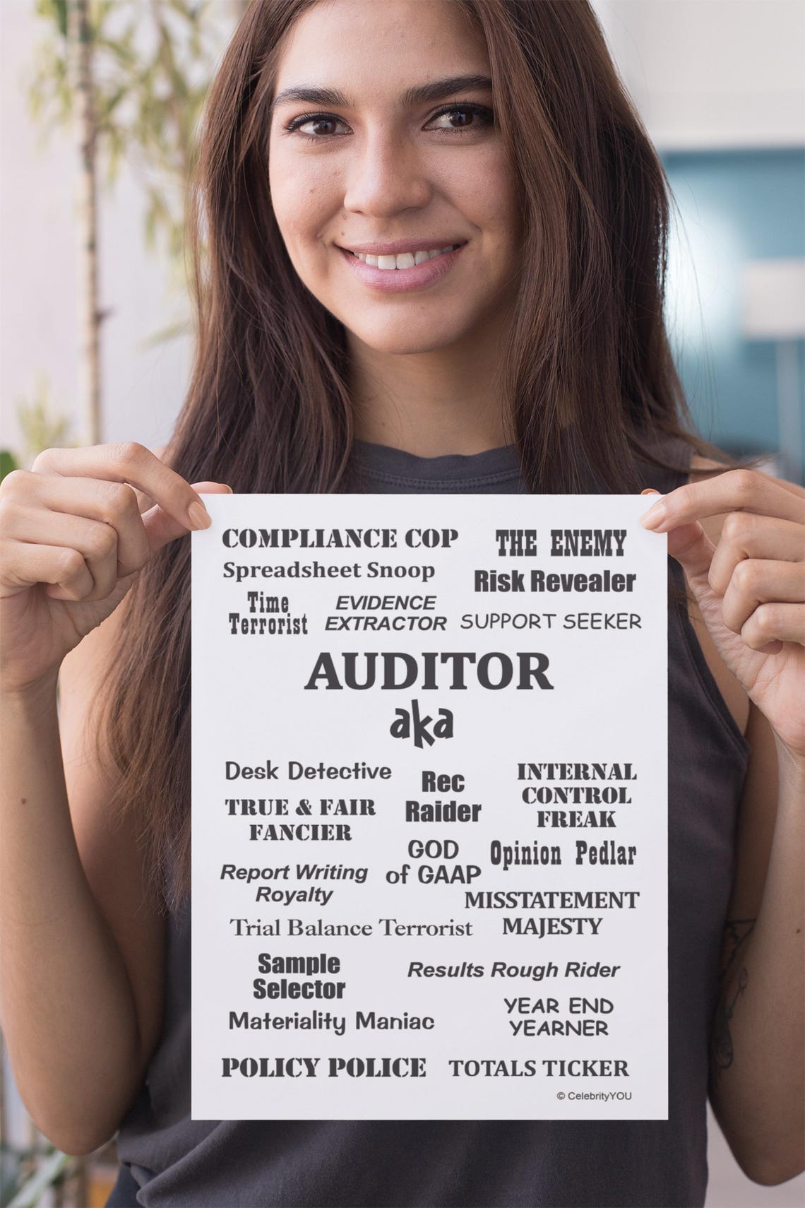 Auditor AKA Funny Nicknames Definition Typographic Office Poster - Image 2