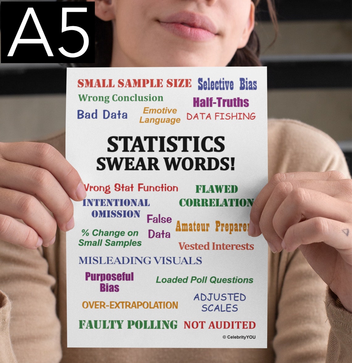 Statistics Swear Words Colorful Funny Data Analyst Office Poster Gift - Image 2