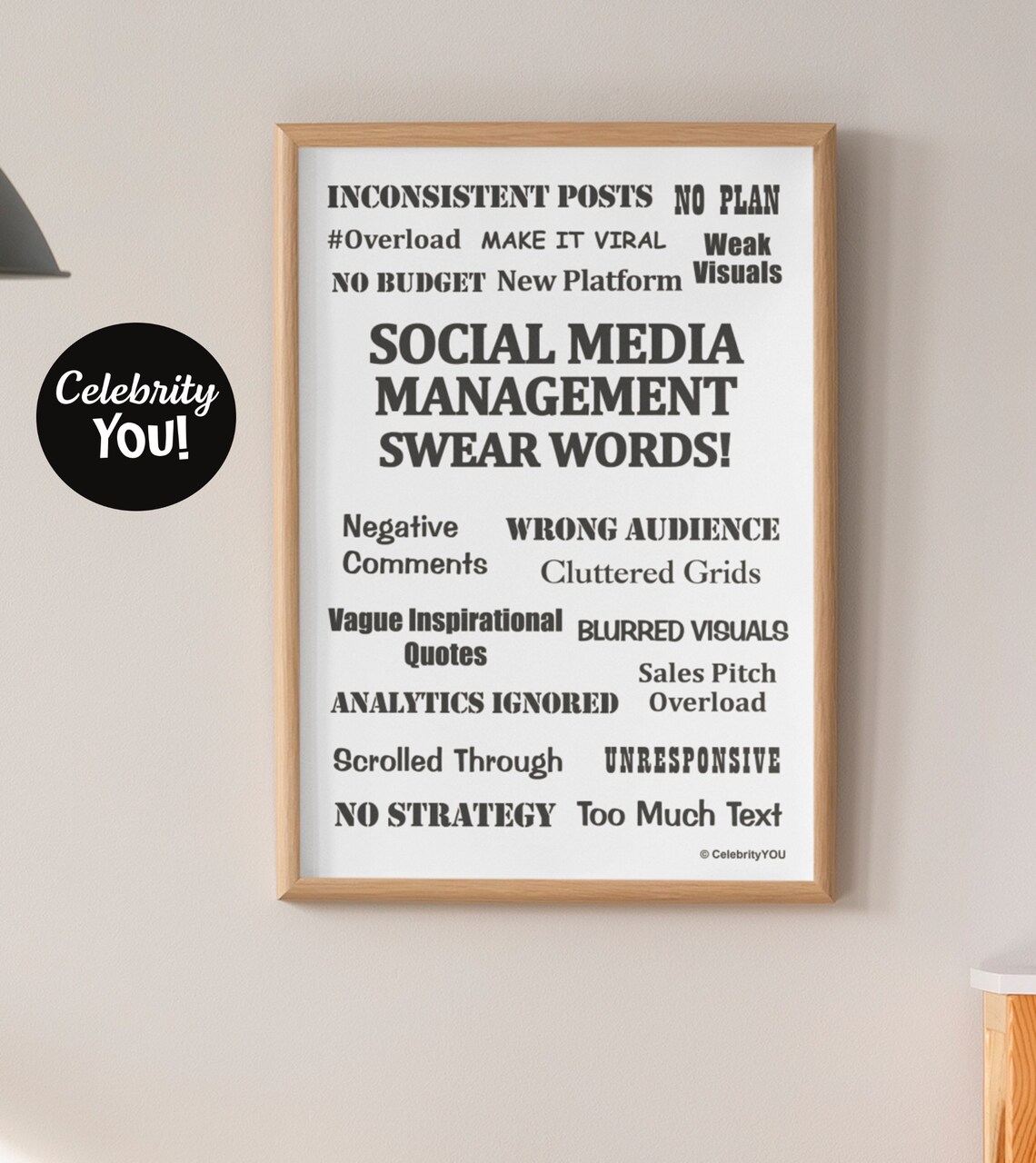 Social Media Management Swear Words Office Poster - Image 3