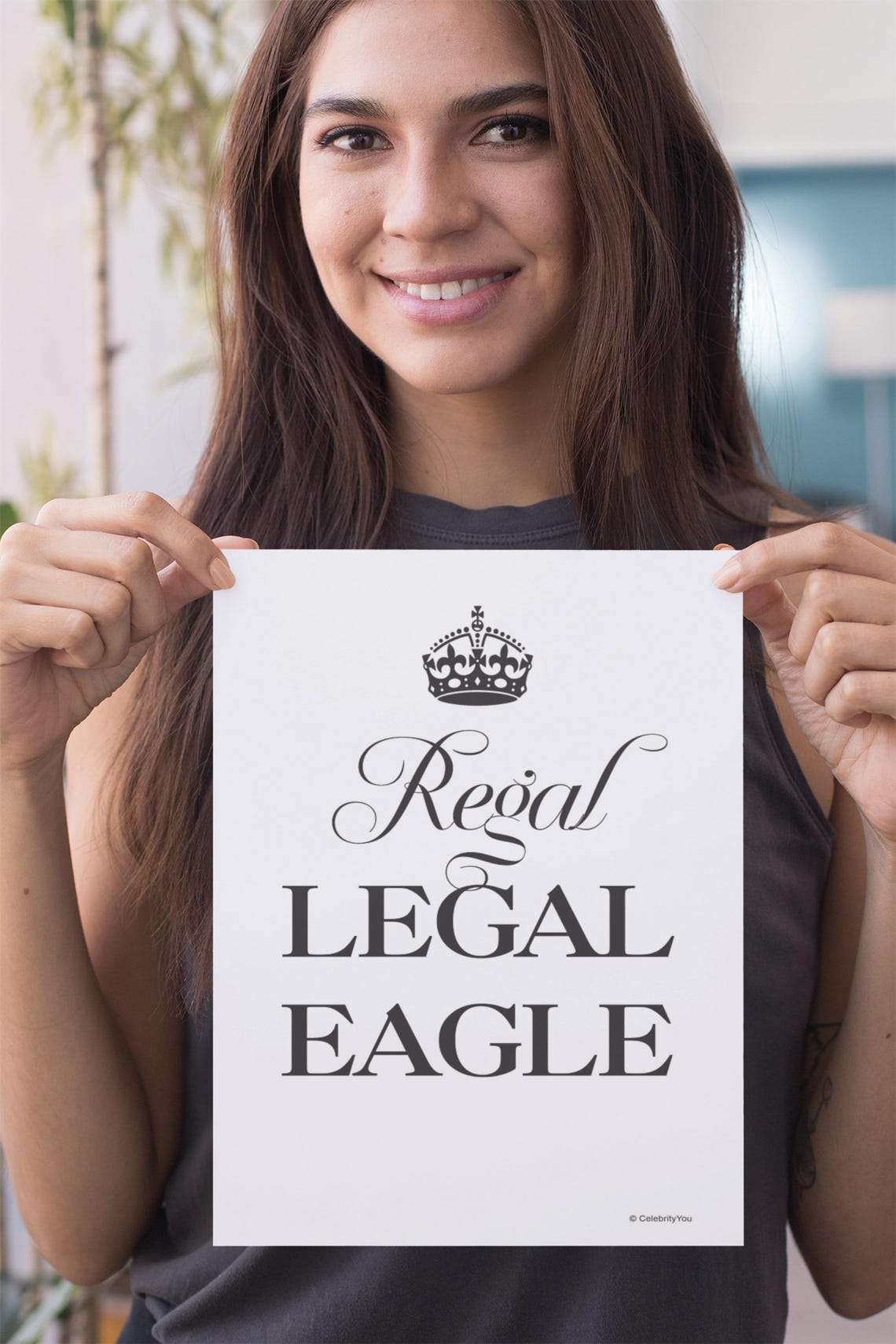 Regal Legal Eagle Crown Typography New Lawyer Office Gift Poster - Image 2