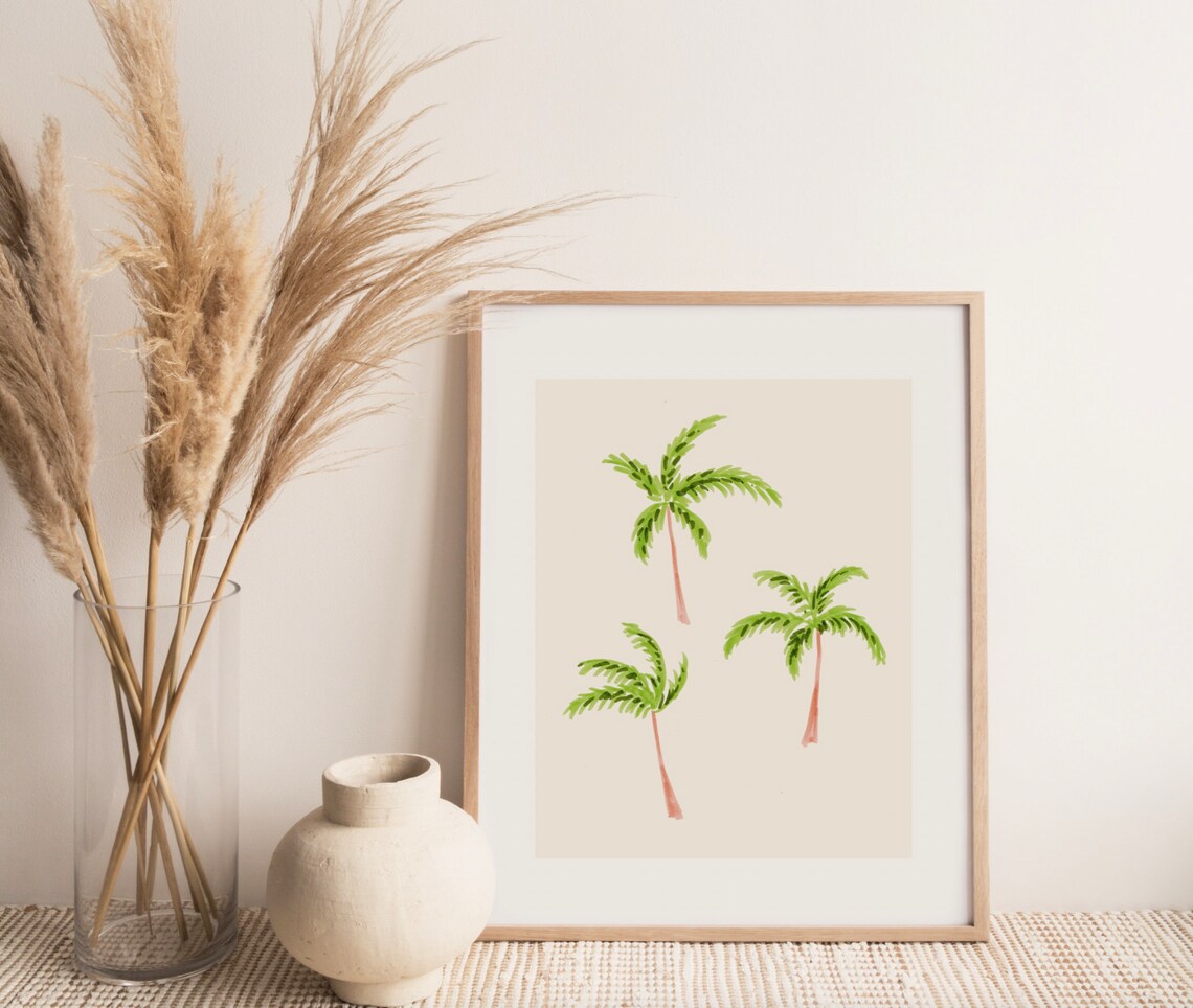 Palm Trees Neutral Tropical Art Print, Bohemian Decor - Image 3