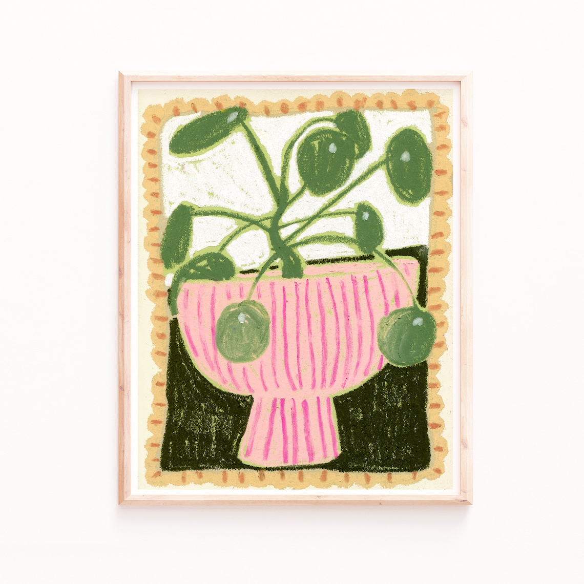 Pilea In A Vase Art Print, Modern Wall Art