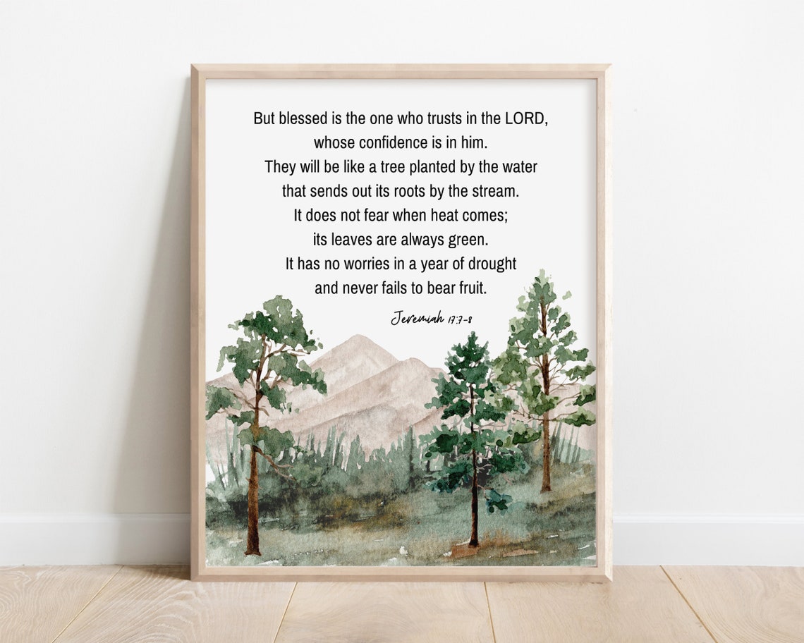 Jeremiah 1778 Blessed Is The One Who Trusts Watercolor Art Poster