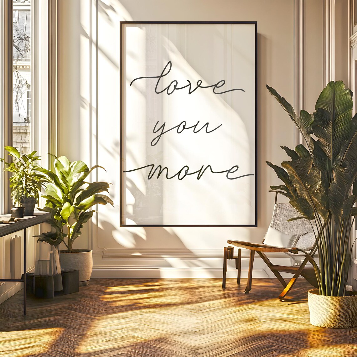 Love You More Romantic Script Typography Sweet Bedroom Quote Poster - Image 6