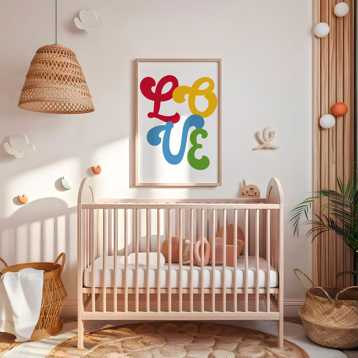 Love Wall Art Bedroom Decor Nursery Print Word Poster Living Room - Image 3