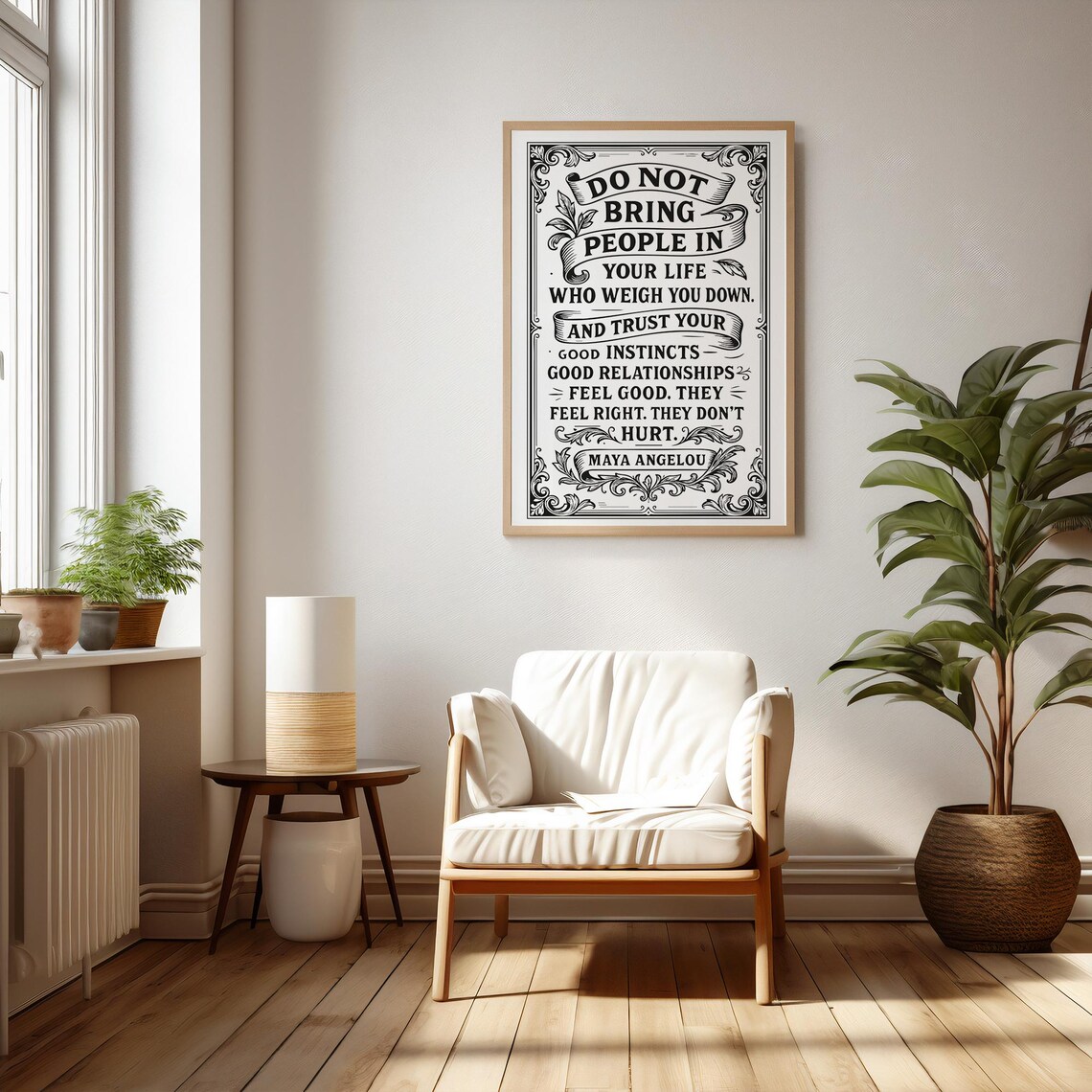 Maya Angelou Relationships Quote Art Print - Image 2