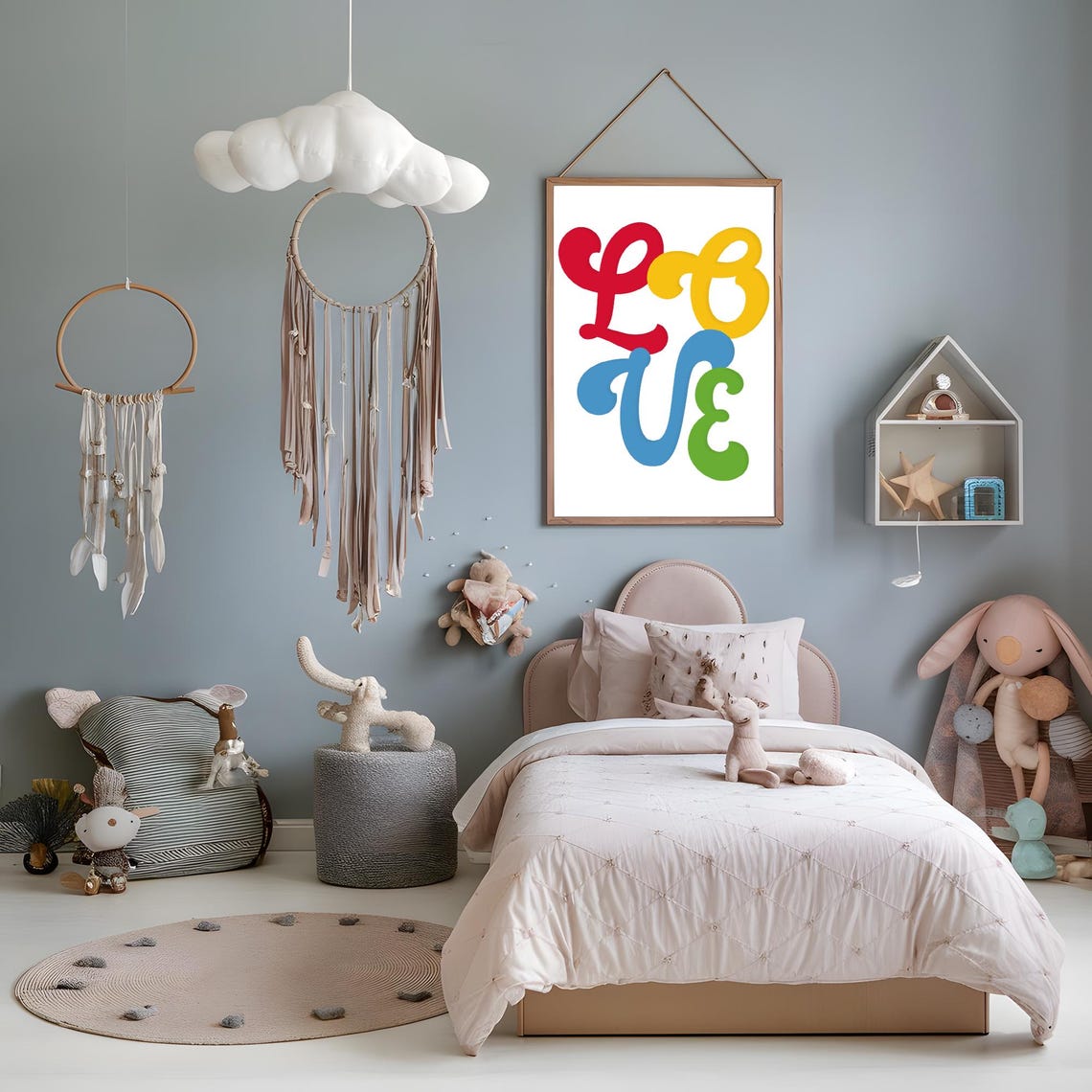 Love Word Colorful Groovy Letter Art Nursery Wall Decor Poster - Image 2