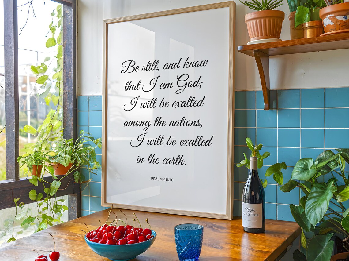 Psalm 4610 Wall Art Bible Verse Decor Inspirational Print Christian - Image 4
