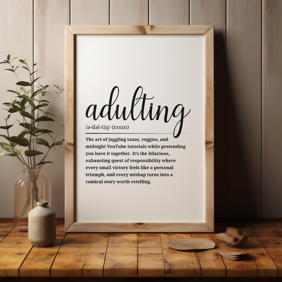 Adulting Definition Dictionary Style Funny Millennial Humor Quote Poster - Image 3