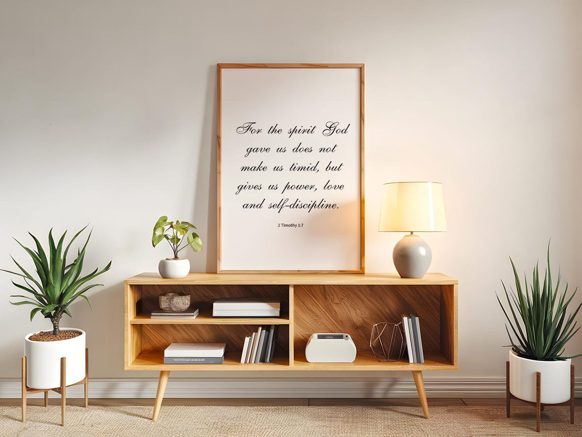 2 Timothy 1 7 Power Love Self Discipline Bible Verse Scripture Poster - Image 4