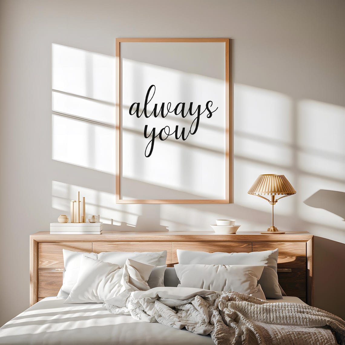 Always You Script Lettering Romantic Monochrome Quote Poster - Image 2