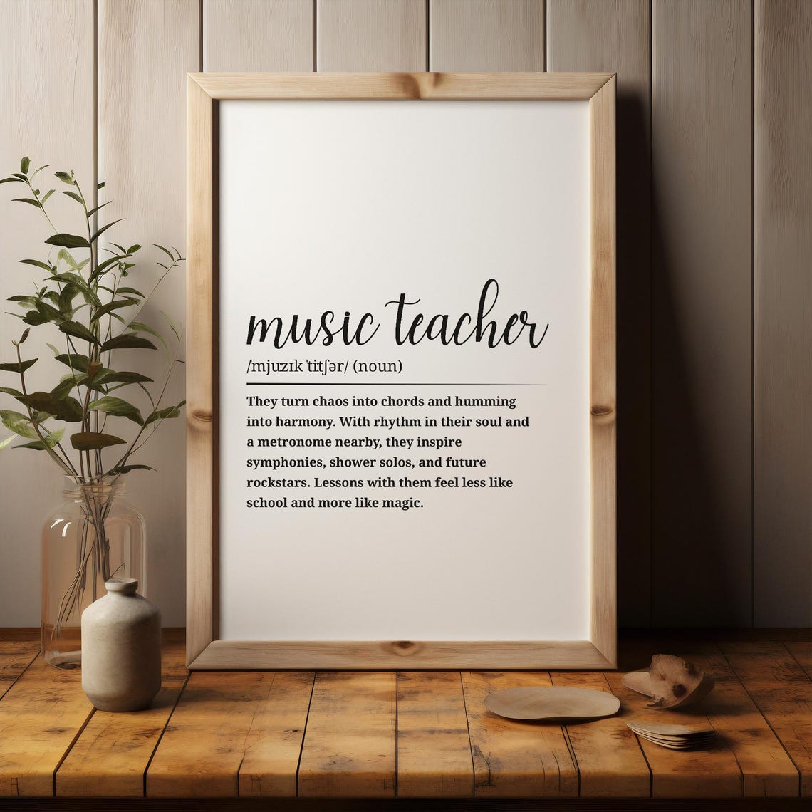 Music Teacher Definition Script Typography Teacher Appreciation Poster - Image 3