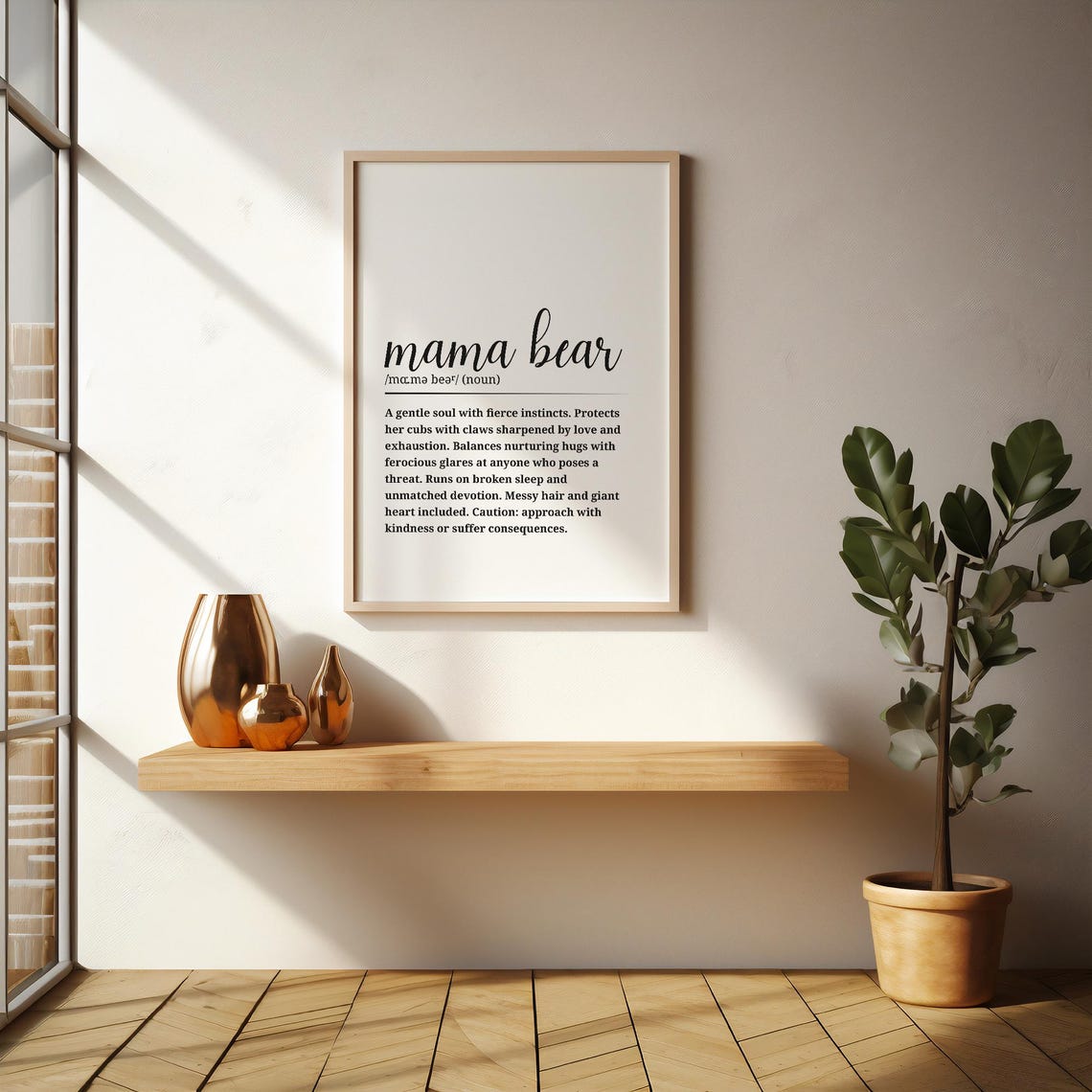 Mama Bear Definition Poster Wall Art For Moms Decor Protective Mother Gift - Image 5