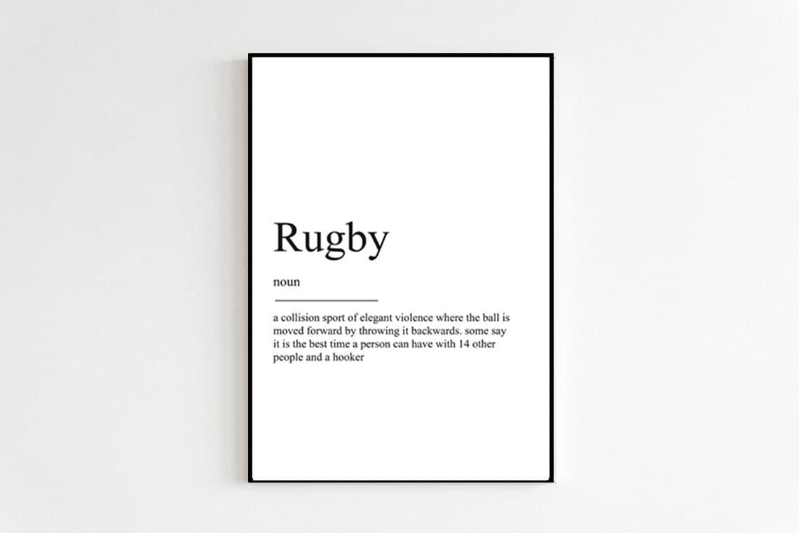 Rugby Definition Funny Sport Phrases Wall Art Print