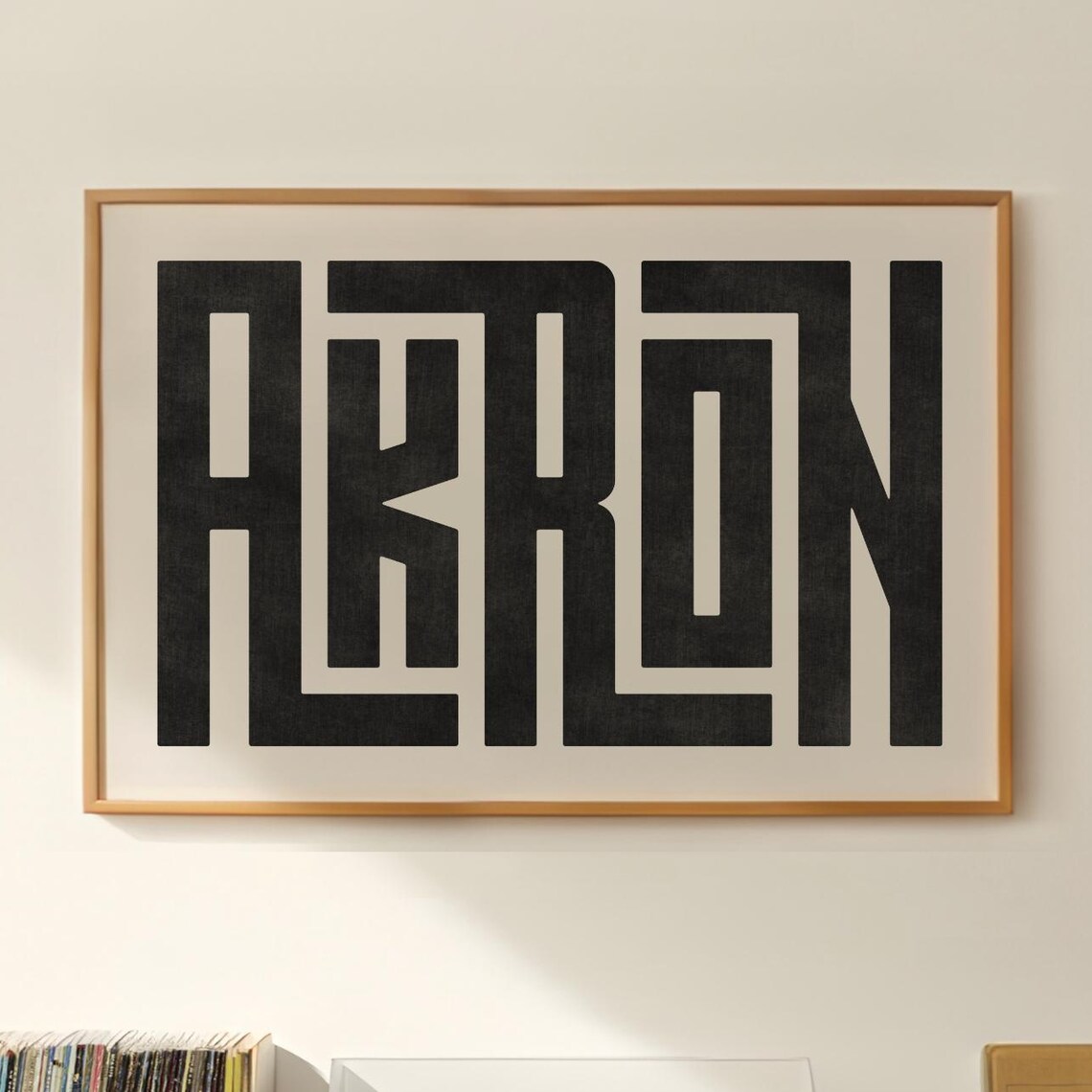 Akron Ohio Typography Art Print, Minimalist Poster
