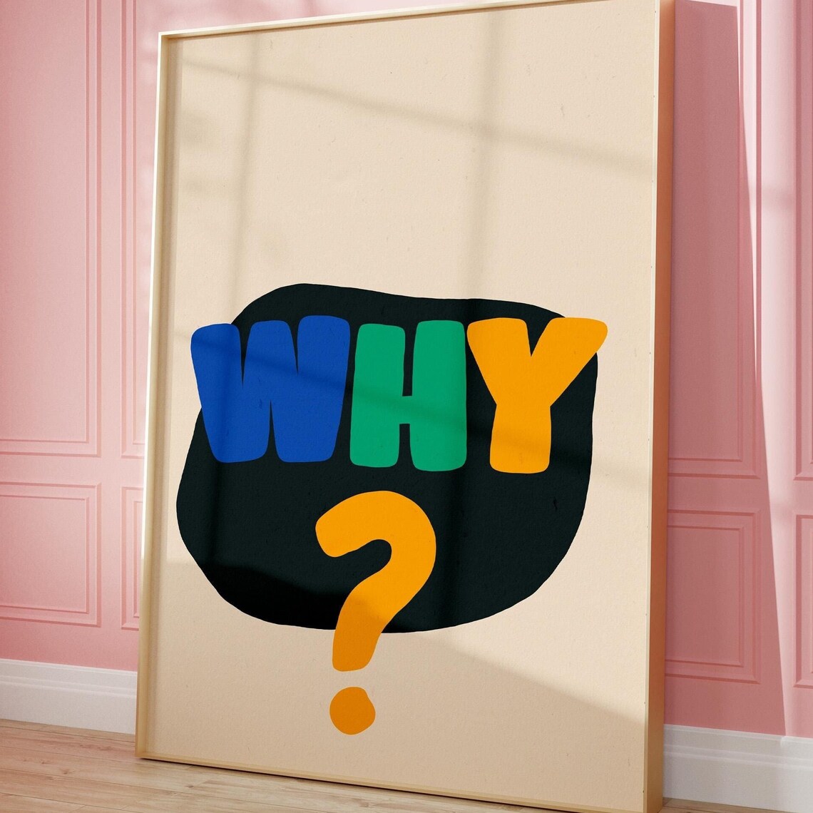Why Question Mark Colorful Hand Drawn Funky Typography Poster - Image 2