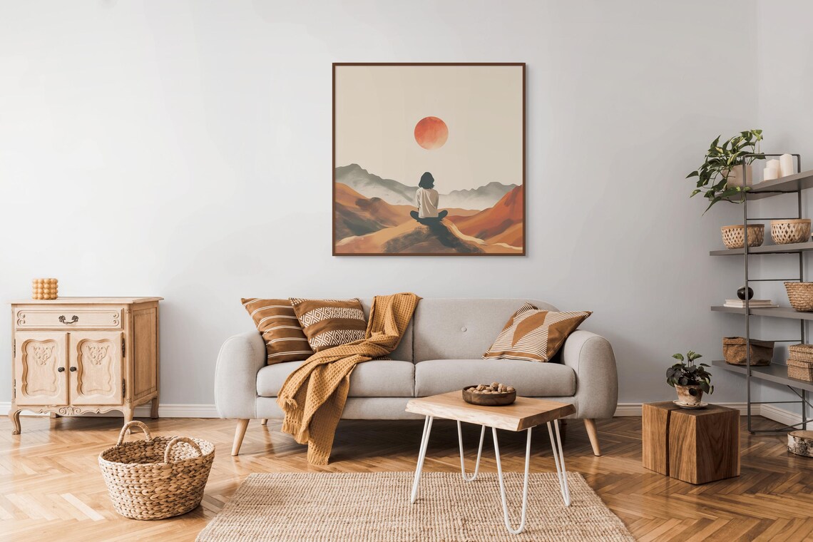 Boho Spiritual Print, Minimalist Meditation Zen Yoga Decor - Image 2